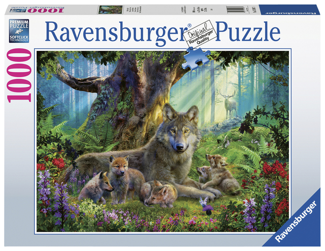 Ravensburger Puzzel Familie wolf in het bos 1000 stukjes