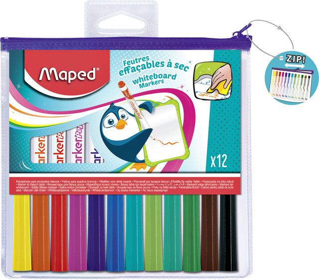 Whiteboardmarker Maped Marker&apos;Peps set á 12 kleuren afbeelding
