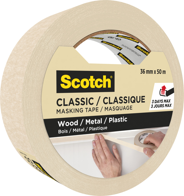 Afplaktape Scotch Classic 36mmx50m beige afbeelding