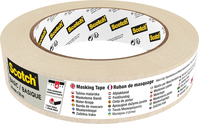 Afplaktape Scotch Basic 24mmx50m beige afbeelding