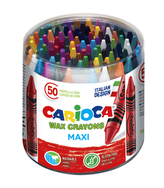 Waskrijt Carioca Maxi pot á 50 stuks assorti afbeelding