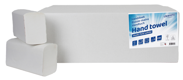 Handdoek Cleaninq H2 i-vouw 2-laags 203x320mm 25x120 vel wit — Foto 2 van 2