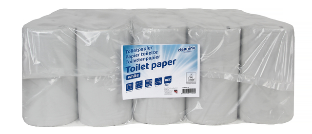 Toiletpapier Cleaninq 2-laags 400vel rc wit 40 rollen