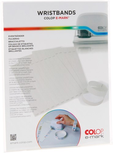 Polsband Colop E-mark 250x19mm 100 stuks wit-2