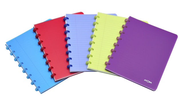 Schrift Atoma A5 blanco 144blz 90gr PP transparant assorti afbeelding