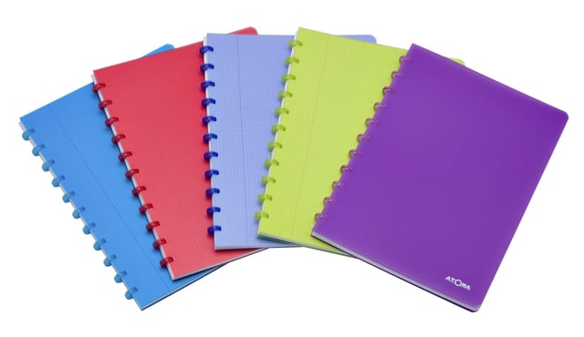 Schrift Atoma A4 ruit 4x8mm 144blz 90gr PP transparant assorti afbeelding
