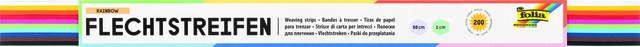 Vlechtstroken Folia 50x1cm 130gr 200 stroken assorti kleuren afbeelding