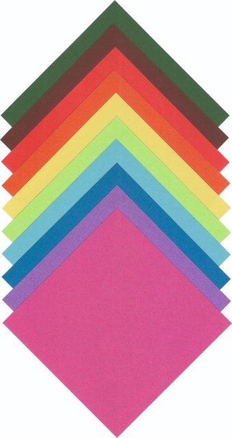 Origami papier Folia 70gr 15x15cm 100 vel assorti kleuren — Foto 2 van 2