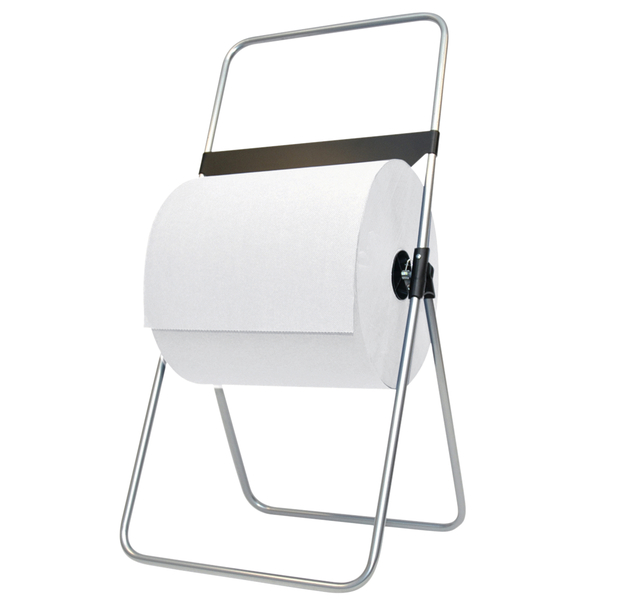 Poetspapierdispenser Euro Products V1 vloerstandaard zilver 438300 afbeelding