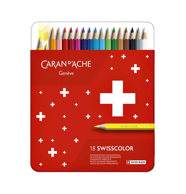 Kleurpotloden Caran d&apos;Ache Swisscolor 18 stuks assorti afbeelding