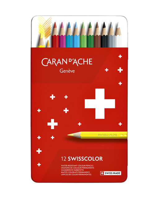 Kleurpotloden Caran d&apos;Ache Swisscolor 12 stuks assorti afbeelding