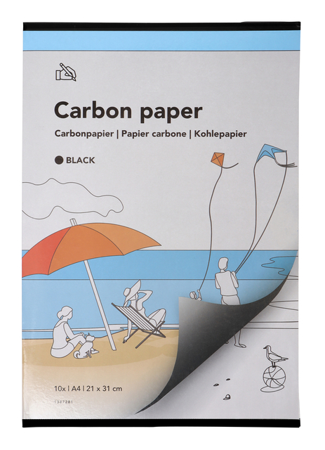 Carbonpapier Qbasic A4 21x31cm 10x zwart afbeelding