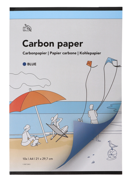 Carbonpapier Qbasic A4 21x29,7cm 10x blauw afbeelding