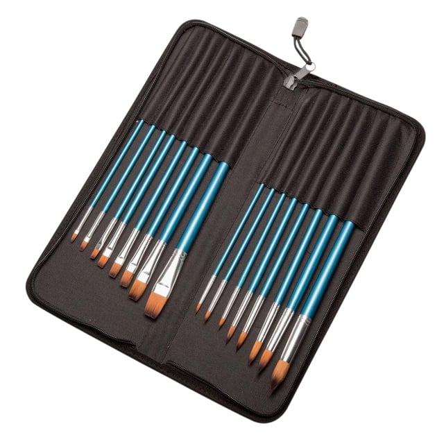 Kwasten set Conda synthetisch 16 stuks in etui afbeelding