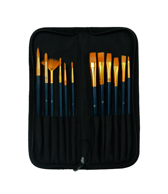 Kwasten set Conda synthetisch 12 stuks in etui afbeelding