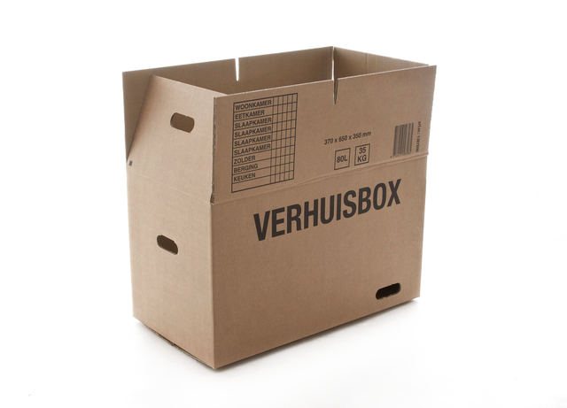 Verhuisdoos IEZZY 370x650x350 dubbelgolf bruin 7mm afbeelding