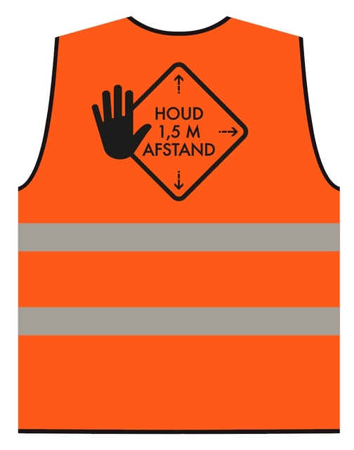 Veiligheidsvest afstand houden XL oranje