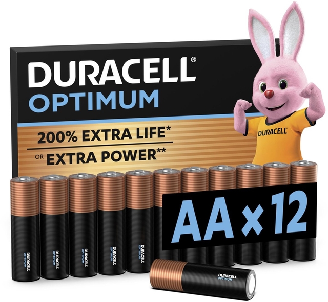Batterij Duracell Optimum 200% 12xAA afbeelding