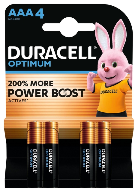 Batterij Duracell Optimum 4x AAA afbeelding