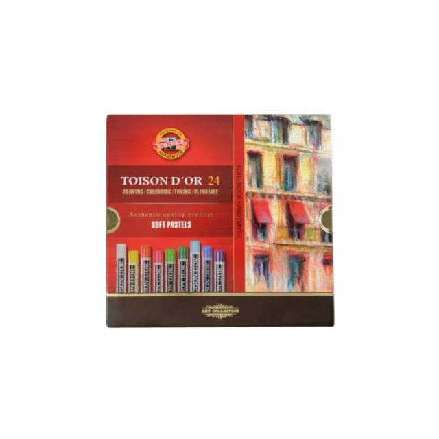 Pastelkrijt Koh-I-Noor Toison 8514 rond 24 stuks assorti afbeelding
