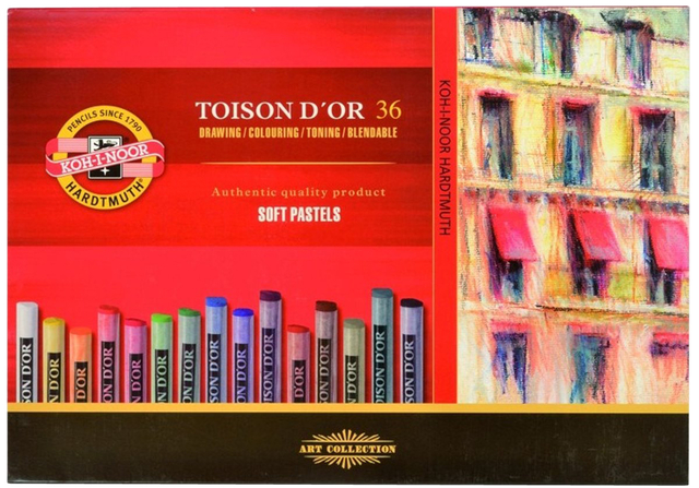 Pastelkrijt Koh-I-Noor Toison 8515 rond 36 stuks assorti afbeelding