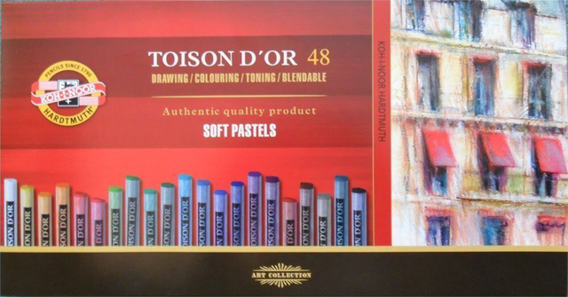 Pastelkrijt Koh-I-Noor Toison 8516 rond 48 stuks assorti afbeelding