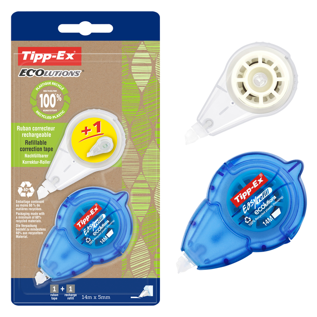Correctieroller Tipp-ex easy refill ecolutions + refill 5mmx14m blister à 1+1 afbeelding