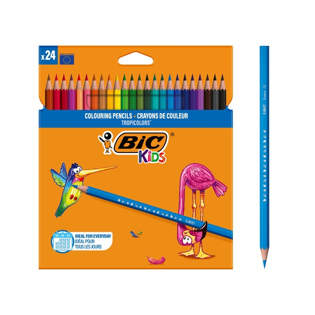 Kleurpotloden BicKids Tropicolors assorti blister à 24 stuks afbeelding