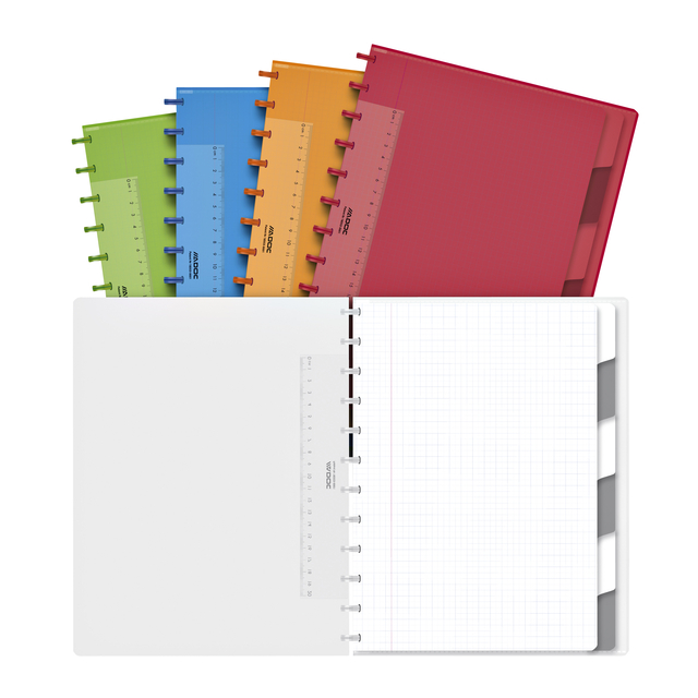 Schrift Adoc A4 ruit 5x5mm 144blz 90gr PP assorti afbeelding