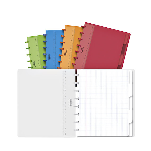 Schrift Adoc A5 ruit 4x8mm 144 pagina&apos;s 90gr met 5 tabbladen assorti afbeelding