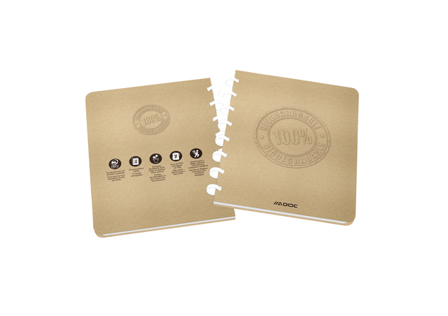 Schrift Adoc BIO A5 ruit 5x5mm 144 pagina&apos;s 90gr kraft afbeelding