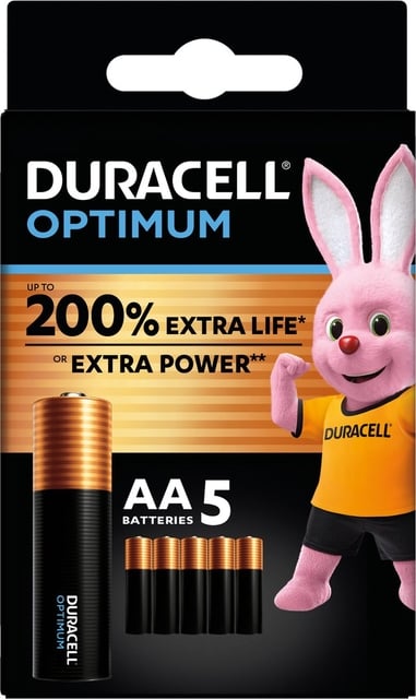 Batterij Duracell Optimum 200% 5xAA afbeelding