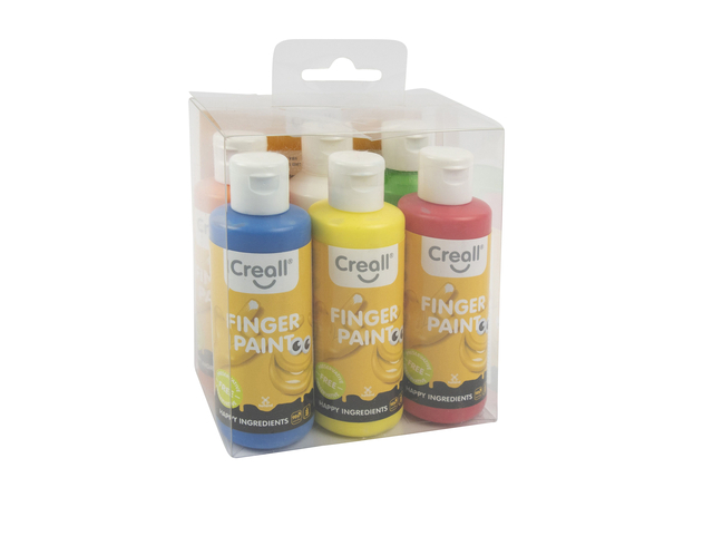 Vingerverf Creall Happy Ingredients 6 kleuren à 80ml afbeelding