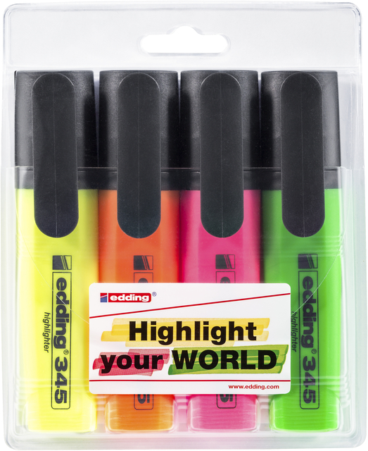 Markeerstift edding 345 2-5mm assorti set à 4 stuks afbeelding