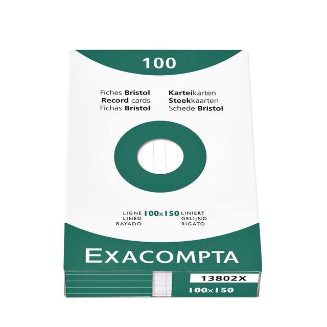 Systeemkaart Exacompta 100x150mm lijn wit 100 stuks afbeelding