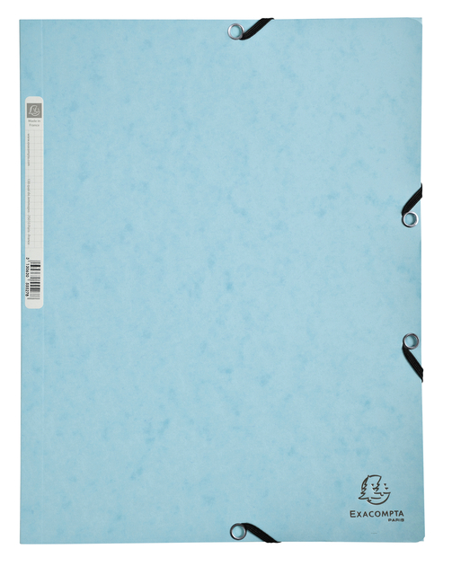 Elastomap Exacompta Aquarel A4 3 kleppen 400gr glanskarton blauw afbeelding