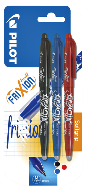 Rollerpen PILOT friXion medium assorti blister à 3 stuks afbeelding