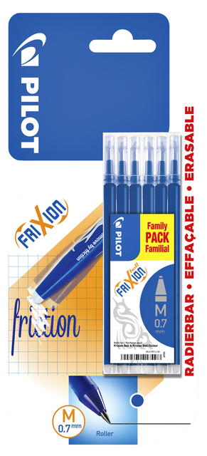 Rollerpenvulling Pilot friXion medium blauw 6 stuks afbeelding