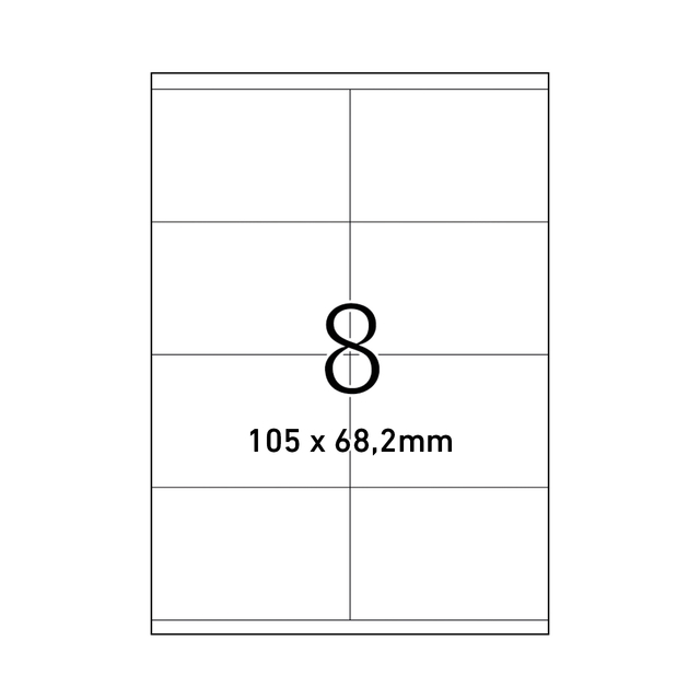 Etiket Office A4 105x682mm 8 vel afbeelding