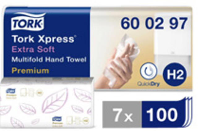 Vouwhanddoek Tork Express Multifold H2 Premium 2-laags 100st wit 600297 afbeelding