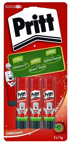 Lijmstift Pritt Stick Original 11gr blister à 3 stuks