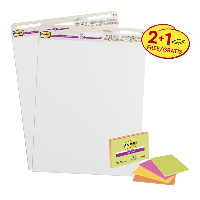 Meeting chart Post-it 559 63.5x76.2cm 2 blokken + 4 blokken Meeting notes gratis afbeelding