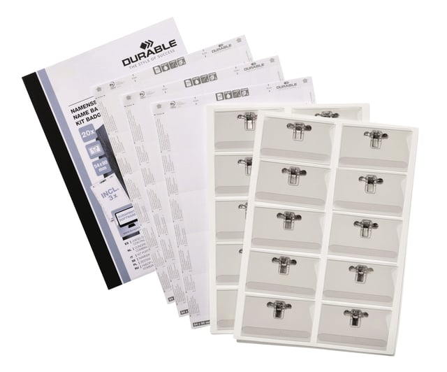 Badge Durable met combiklem 54x90mm set à 20 stuks afbeelding