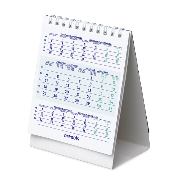 3-Maandsbureaukalender 2027 Brepols 10.5x13cm afbeelding