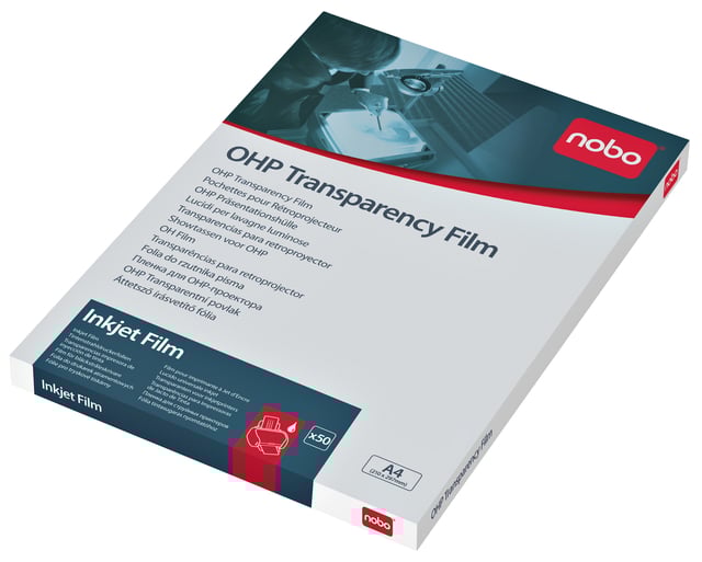 Overheadprojector transparanten Nobo voor inkjetprinters 50 stuks afbeelding