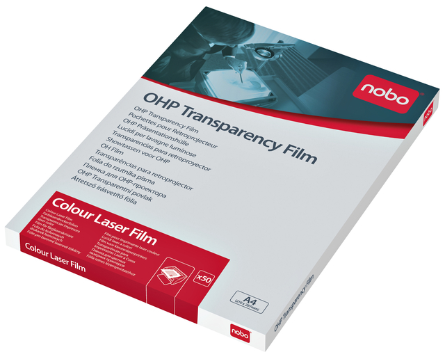 Overheadprojector transparanten Nobo voor kleurenlaserprinters 50 stuks afbeelding