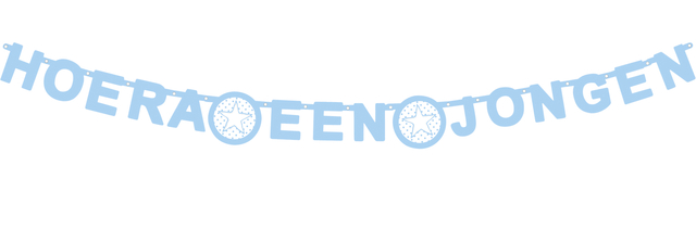 Letterslinger &apos;&apos;Hoera een jongen&apos;&apos; blauw afbeelding