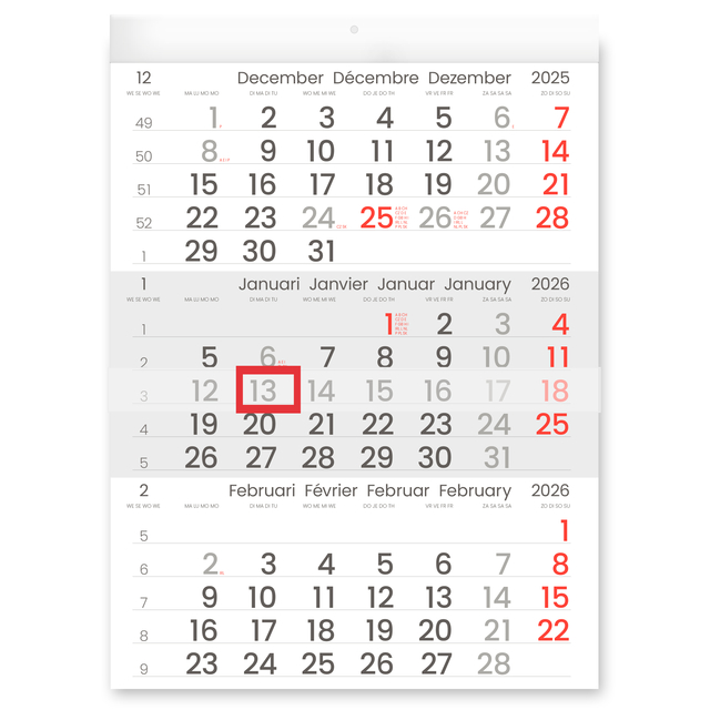 3-Maandkalender 2026 INNI Manager compact-formaat afbeelding