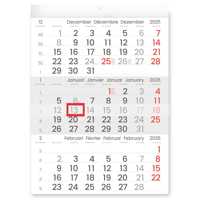 3-Maandkalender 2026 INNI Manager compact-formaat afbeelding