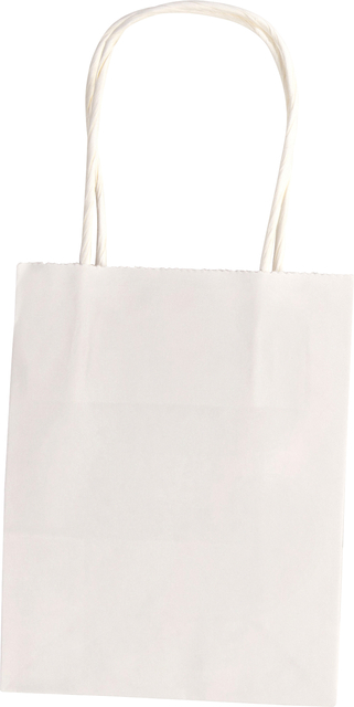 Tas met handvat Folia kraftpapier 110gr 12x15x5.5cm 20 stuks wit afbeelding